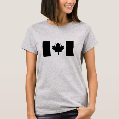 Canadian Flag in Black T_Shirt