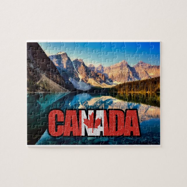 Canadian Flag In "Canada" Jigsaw Puzzle (Horizontal)