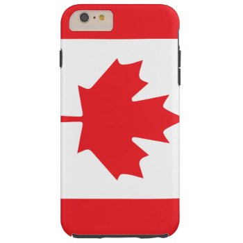 Canadian Flag In Red And White With Maple Leaf Tough Iphone 6 Plus Case by CandiCreations at Zazzle