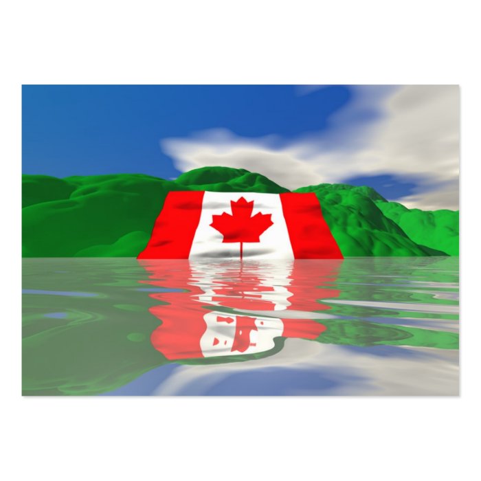 Canadian Flag Land   Chubby Size Business Card Template