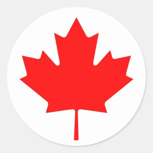 Canadian Flag Leaf Classic Round Sticker