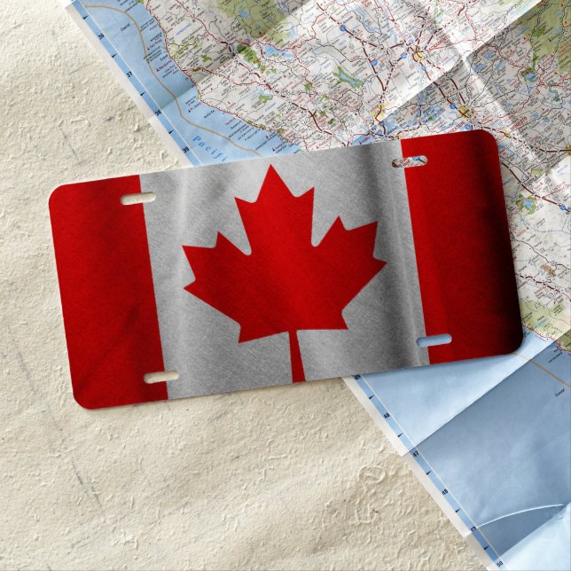 Canadian Flag License Plate (In Situ)