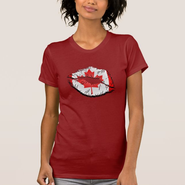 Canadian Flag Lips T-Shirt (Front)