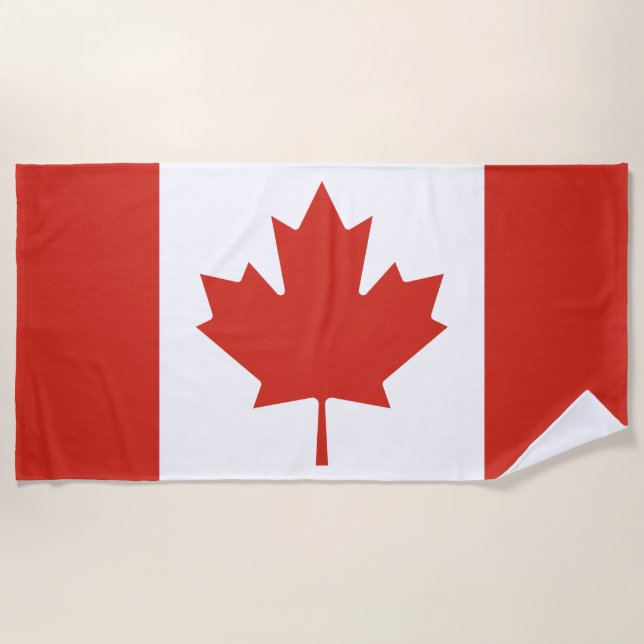 Canadian Flag (Maple Leaf) (Canada) Beach Towel (Front)