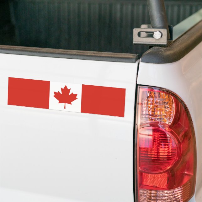 Canadian Flag (Maple Leaf) (Canada) Bumper Sticker (On Truck)