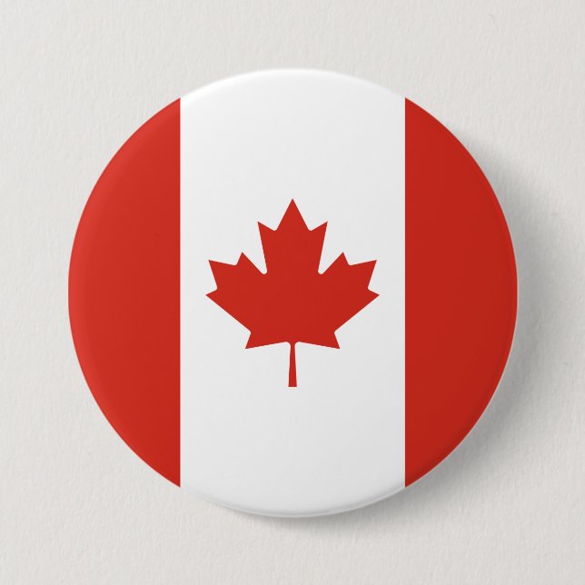 Canadian Flag (Maple Leaf) (Canada) Button (Front)