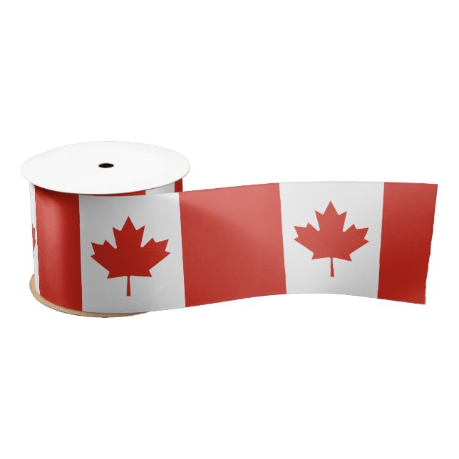 Canadian Flag (Maple Leaf) (Canada) Satin Ribbon (Spool)