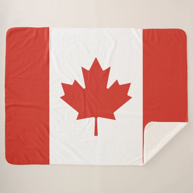 Canadian Flag (Maple Leaf) (Canada) Sherpa Blanket (Front (Horizontal))