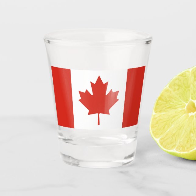 Canadian Flag (Maple Leaf) (Canada) Shot Glass (Front)