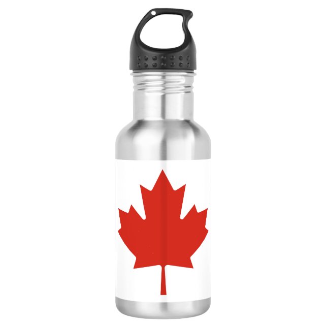 Canadian Flag (Maple Leaf) (Canada) Stainless Steel Water Bottle (Front)