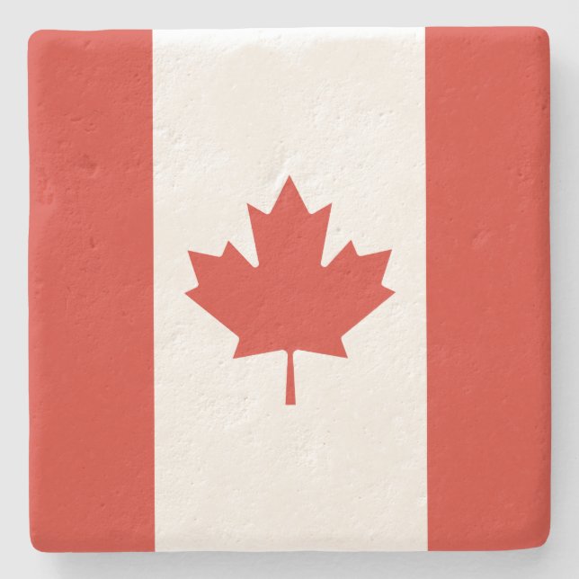 Canadian Flag (Maple Leaf) (Canada) Stone Coaster (Front)