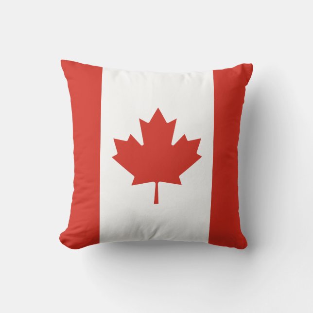 Canadian Flag (Maple Leaf) (Canada) Throw Pillow (Front)