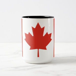 Canadian Flag (Maple Leaf) (Canada) Two-Tone Coffee Mug