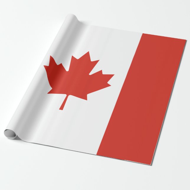 Canadian Flag (Maple Leaf) (Canada) Wrapping Paper (Unrolled)
