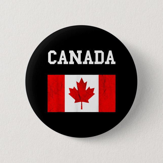 Canadian Flag Maple Leaf Canadian Flag  Button (Front)