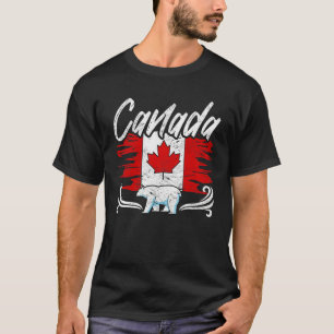 Canadian Flag Maple Leaf Polar Bear Country Canada T-Shirt