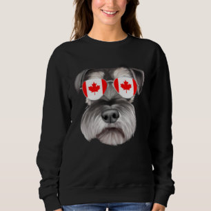 Canadian Flag Miniature Schnauzer Dog Canada Pocke Sweatshirt