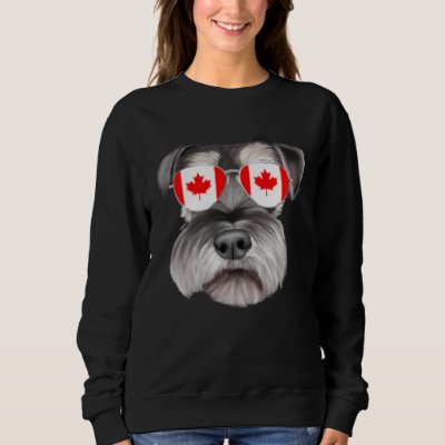 Canadian Flag Miniature Schnauzer Dog Canada Pocke Sweatshirt