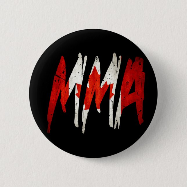 Canadian Flag MMA Pinback Button (Front)