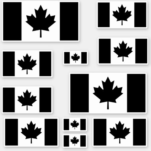 Canadian Flag Multiple in Black Sticker