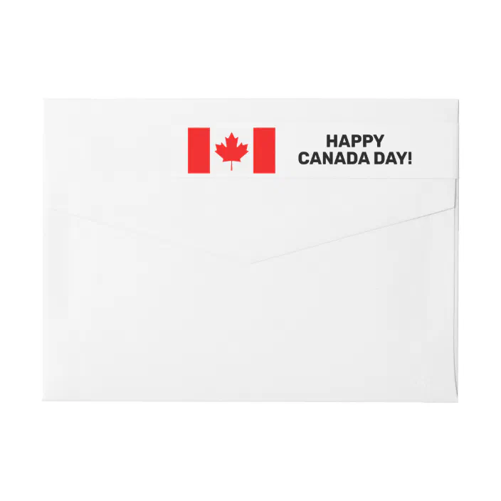 Canadian flag of Canada custom return address Wrap Around ...