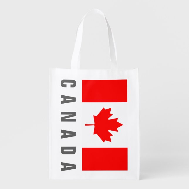 Canadian flag of Canada grocery shopping bag (Front)