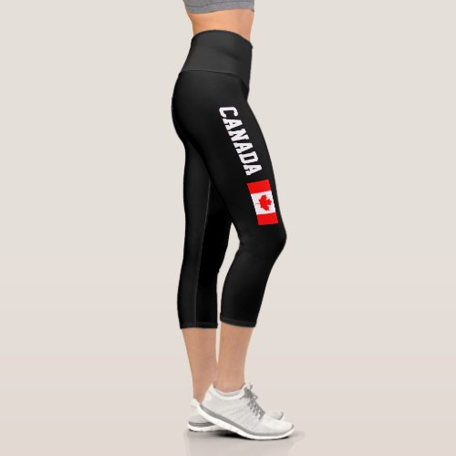 Canadian flag of Canada high waist Capri leggings