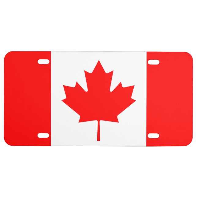 Canadian Flag of Canada Maple Leaf License Plate (Front)