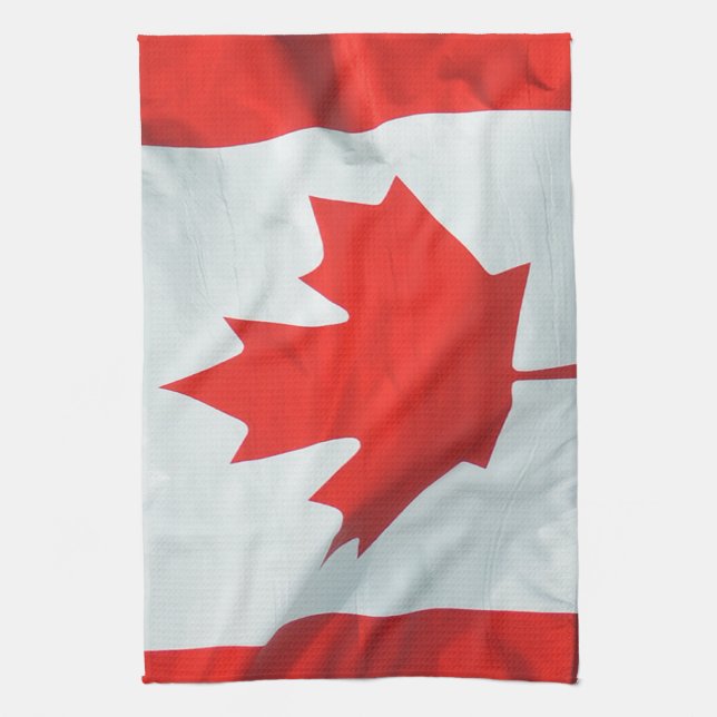 Canadian Flag of Canada Maple Leaf Patriotic Image Kitchen Towel (Vertical)
