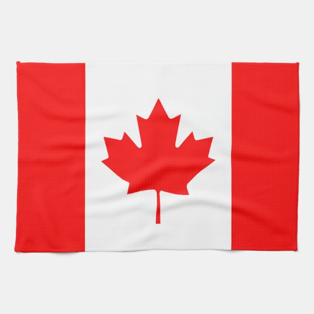 Canadian Flag of Canada Red Maple Leaf Kitchen Tow Kitchen Towel (Horizontal)