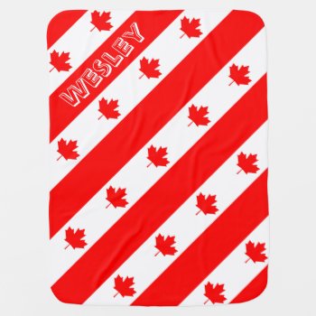 Canadian Flag Of Canada Red Maple Leaf L'unifolié Baby Blanket by Classicville at Zazzle