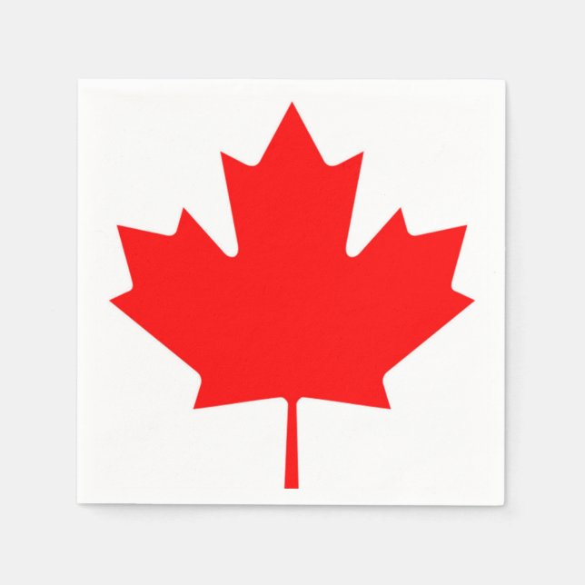 Canadian Flag of Canada Red Maple Leaf Napkins (Front)