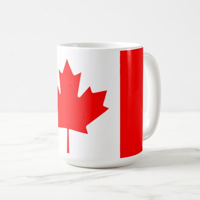Canadian Flag of Canada Red Maple Leaf Patriotic Coffee Mug (Front Right)