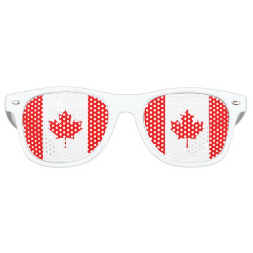 Canadian Flag of Canada Red Maple Leaf Patriotic Retro Sunglasses