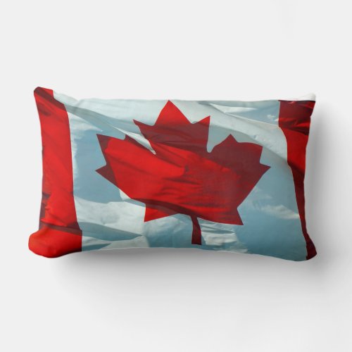 Canadian Flag Oh Canada North America Patriotic Lumbar Pillow