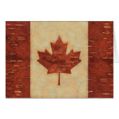 Canadian Flag On Inner Birch Bark (Front Horizontal)
