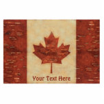 Canadian Flag On Inner Birch Bark Cutout<br><div class="desc">A digital recreation of Canada's national flag formed by carefully scraping off the reddish outer surface on the reverse side of birchbark to reveal the lighter, yellowish layer beneath. This is a traditional craft among Native Americans/First Nations across the northern United States and Canada. Add your own text; perhaps, "Happy...</div>