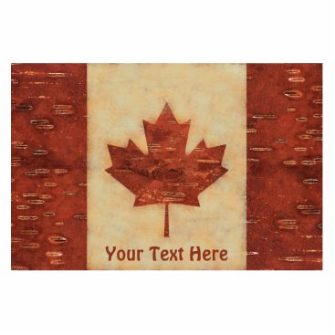 Canadian Flag On Inner Birch Bark Cutout Canadian Flag On Inner Birch Bark Cutout