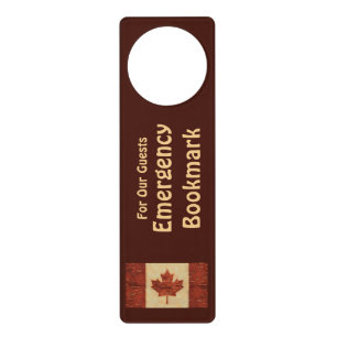 Canadian Flag On Inner Birch Bark Door Hanger