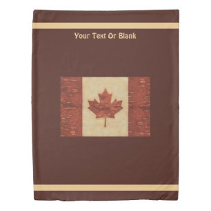 Canadian Flag On Inner Birch Bark Duvet Cover