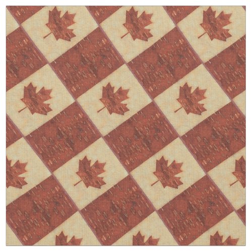 Canadian Flag On Inner Birch Bark Fabric