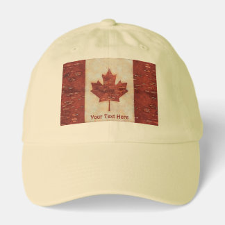 Canadian Flag On Inner Birch Bark Hat