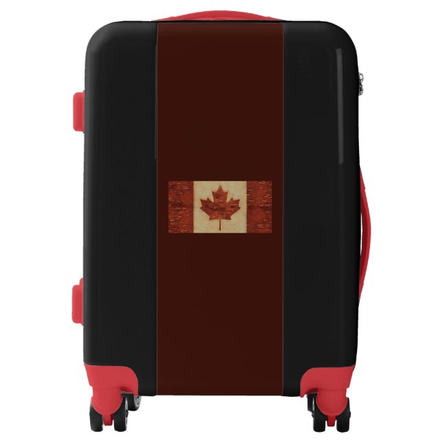 Canadian Flag On Inner Birch Bark Luggage (Front)