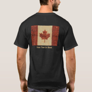 Canadian Flag On Inner Birch Bark T-Shirt