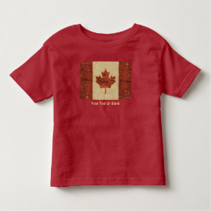 Canadian Flag On Inner Birch Bark Toddler T-shirt
