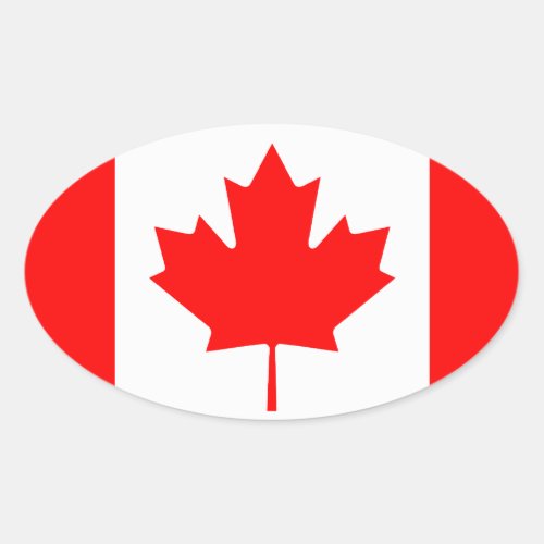 Canadian flag oval sticker  Flag of Canada