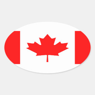 Canadian flag oval sticker Flag of Canada