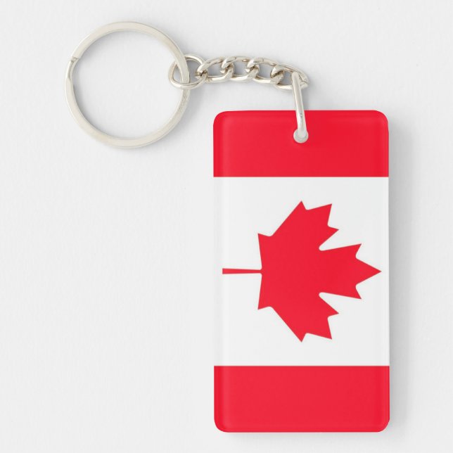 Canadian Flag. Patriotic. Double sided Keychain (Front)