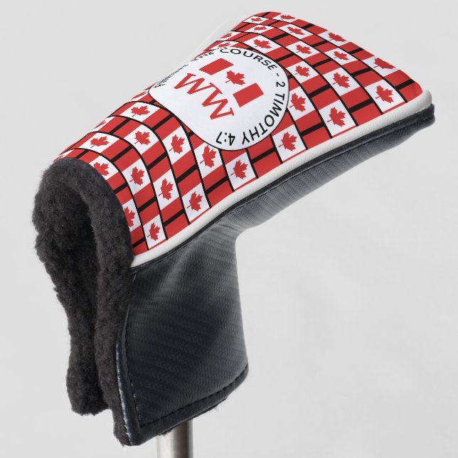  CANADIAN Flag Personalized MONOGRAM Putter Golf Head Cover (3/4 Front)