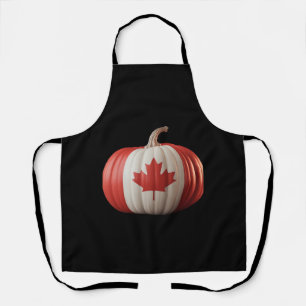 Canadian Flag Pumpkin Maple Leaf Thanksgiving Over Apron